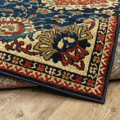 Oriental Weavers ANKARA 1803B Blue Red Traditional Power-Loomed Rug