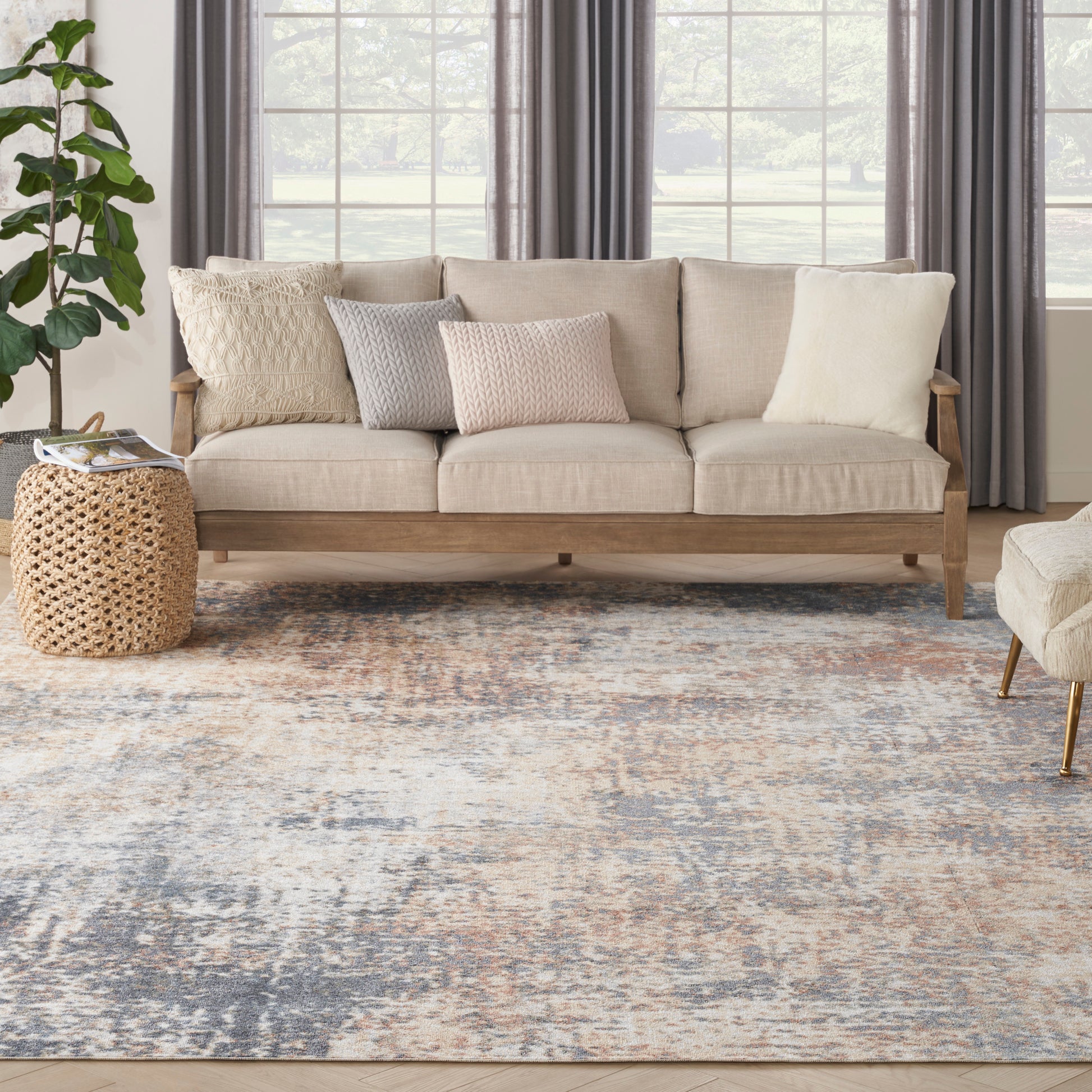 Nourison Home Astra Machine Washable  Multicolor  Contemporary