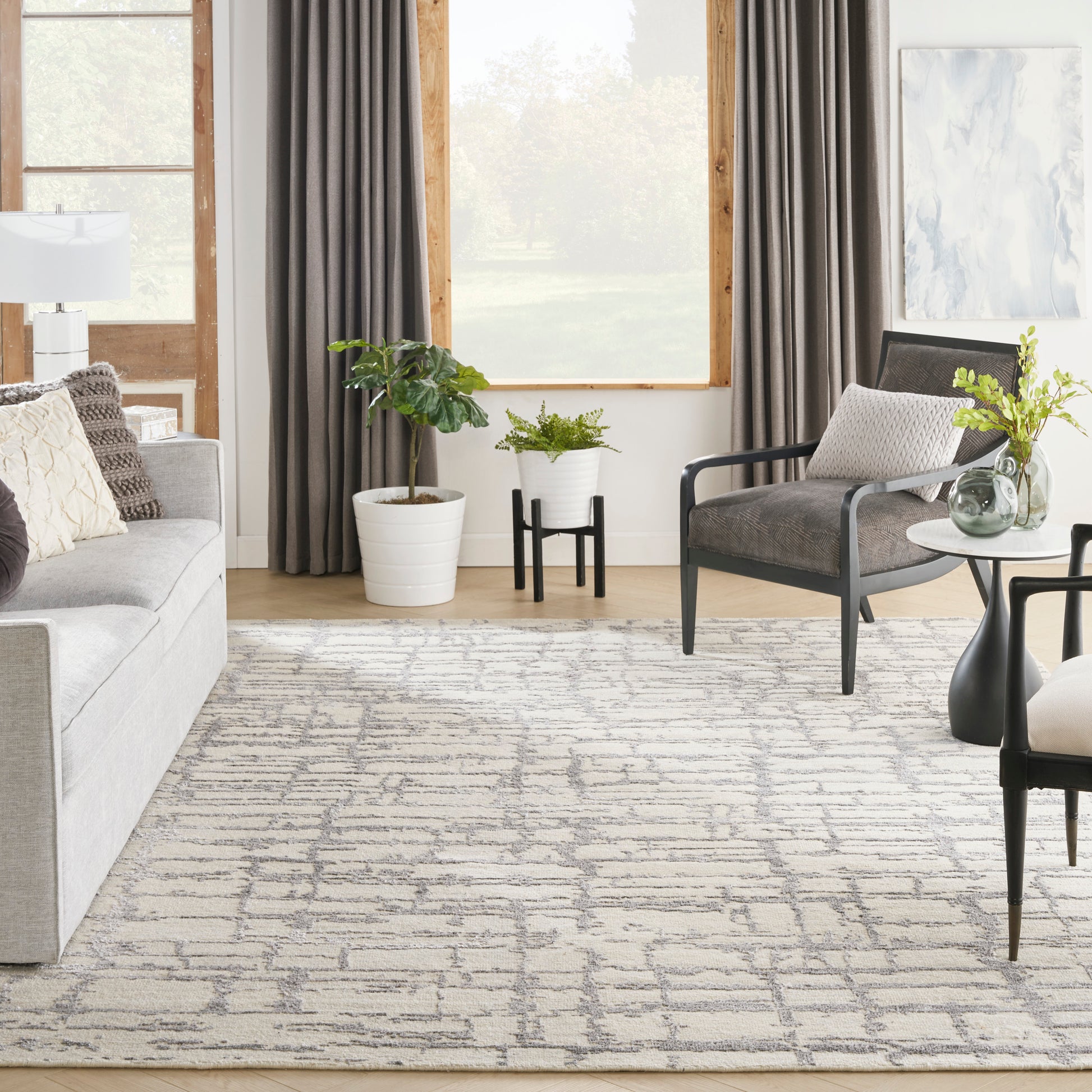Nourison Home Luna  Ivory Grey  Contemporary