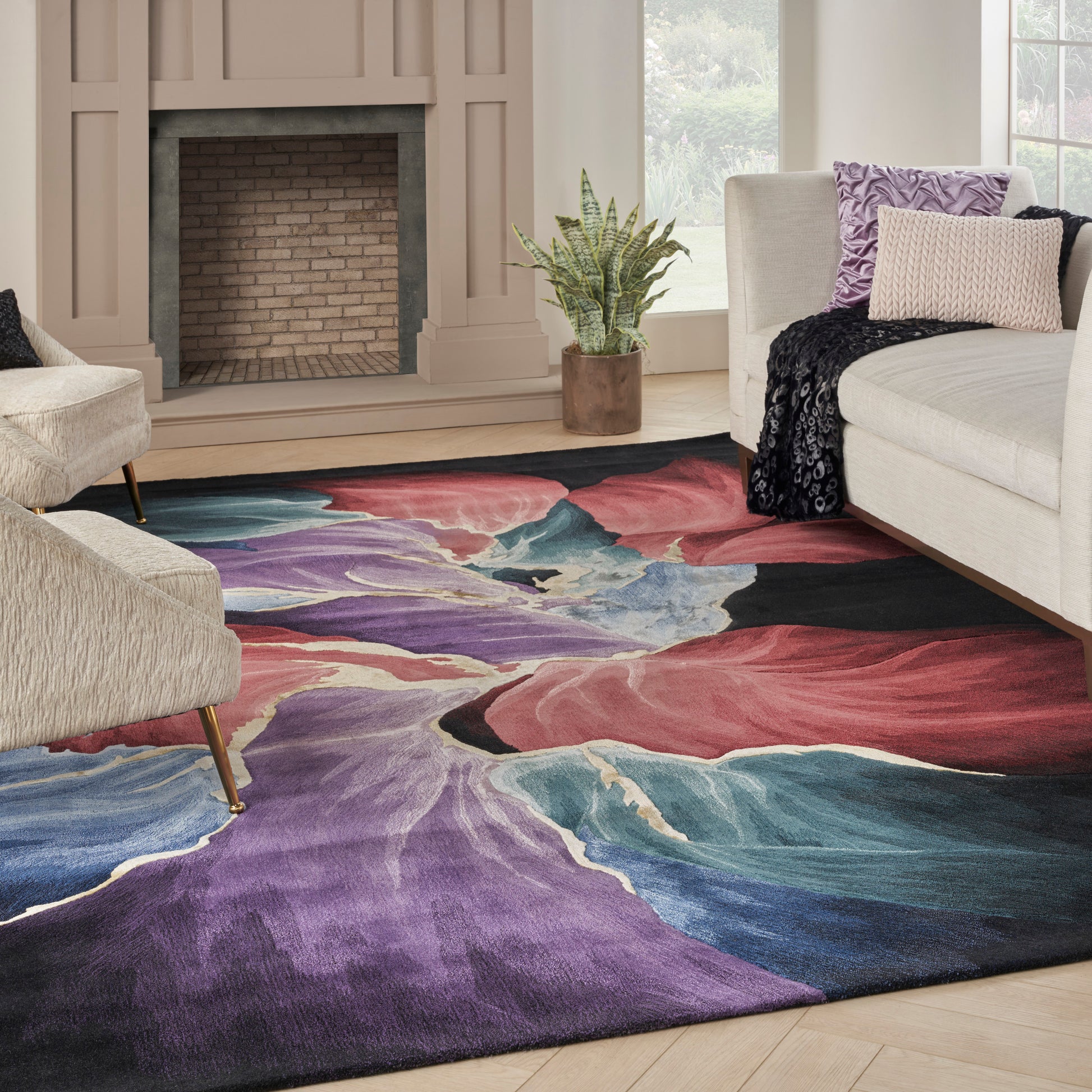 Nourison Home Prismatic  Black  Contemporary