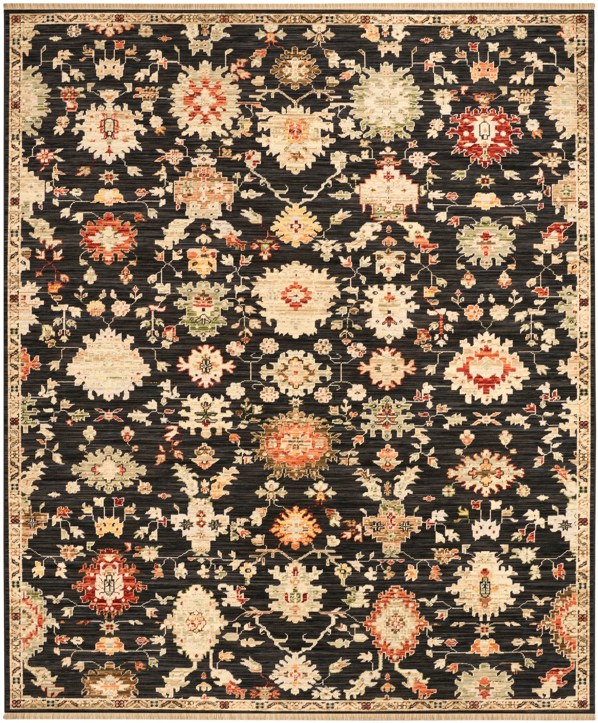 Nourison Home Antique Bloom  Black  Traditional