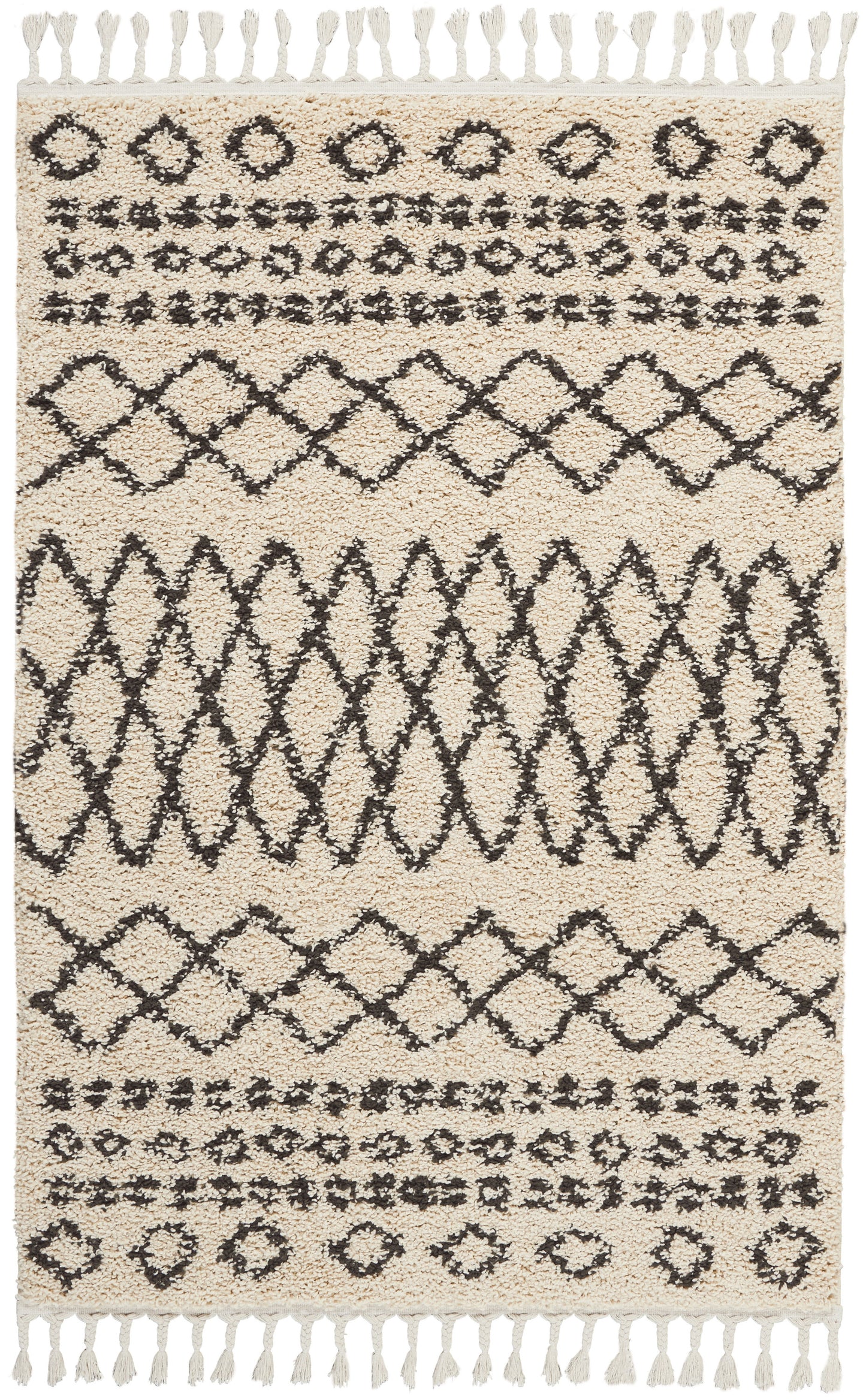 Nourison Home Moroccan Shag MRS02 Cream Transitional Power-loomed Rug