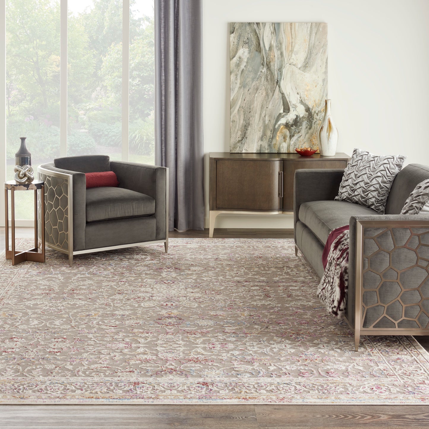 Nourison Home Melody  Grey Multi  Traditional