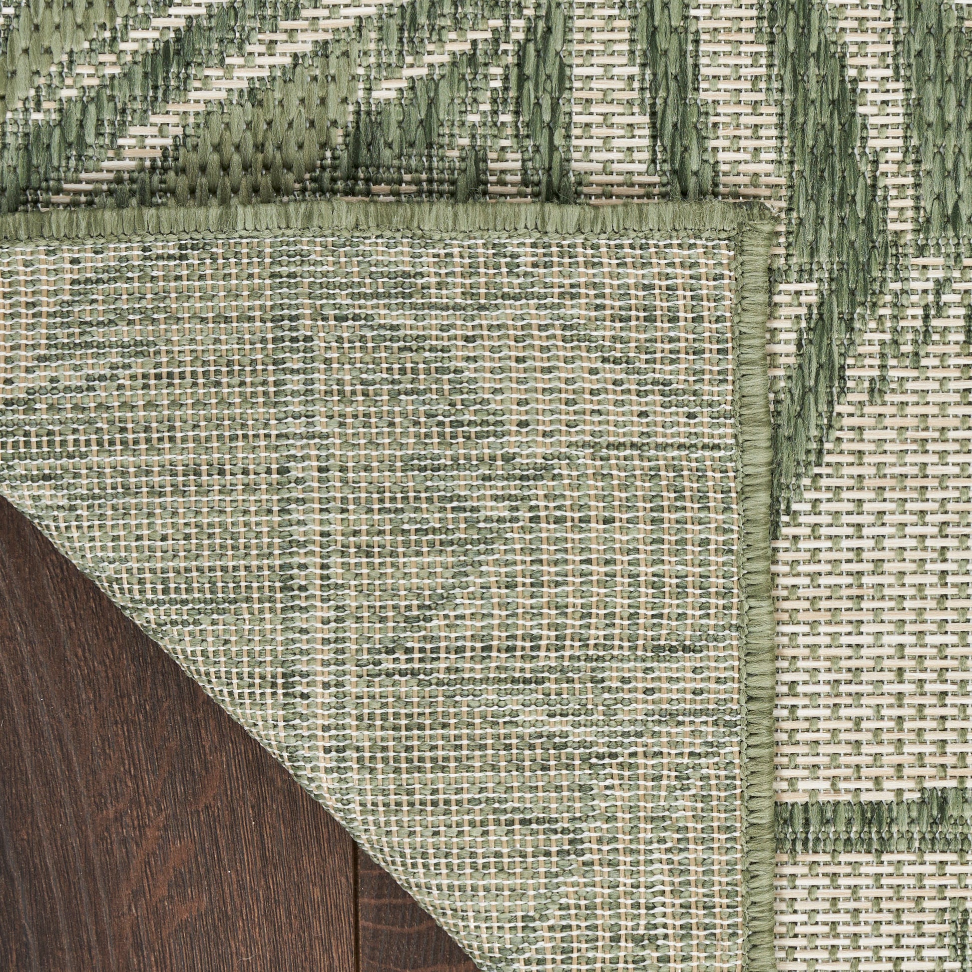 Nourison Home Garden Oasis  Green Ivory  Contemporary