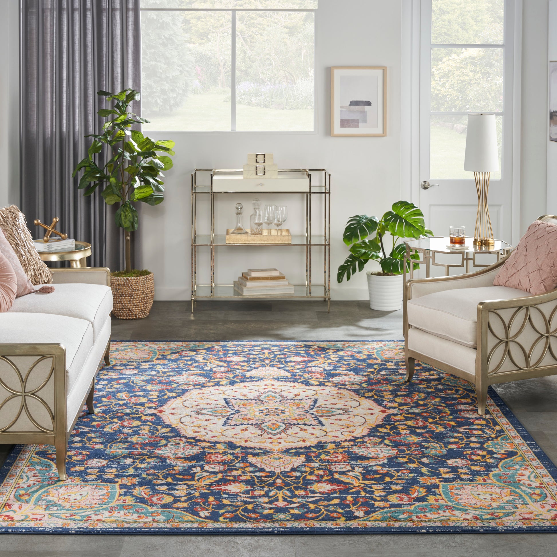 Nourison Home Passion  Navy Multicolor  Transitional