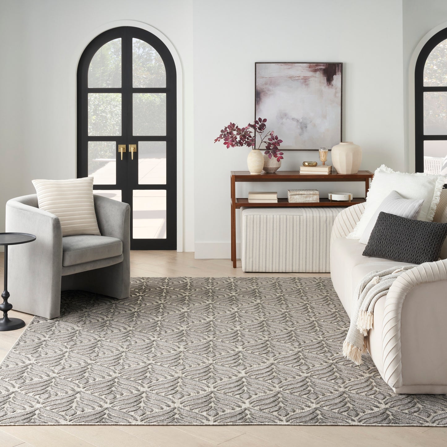 Nourison Home Aloha  Charcoal  Contemporary