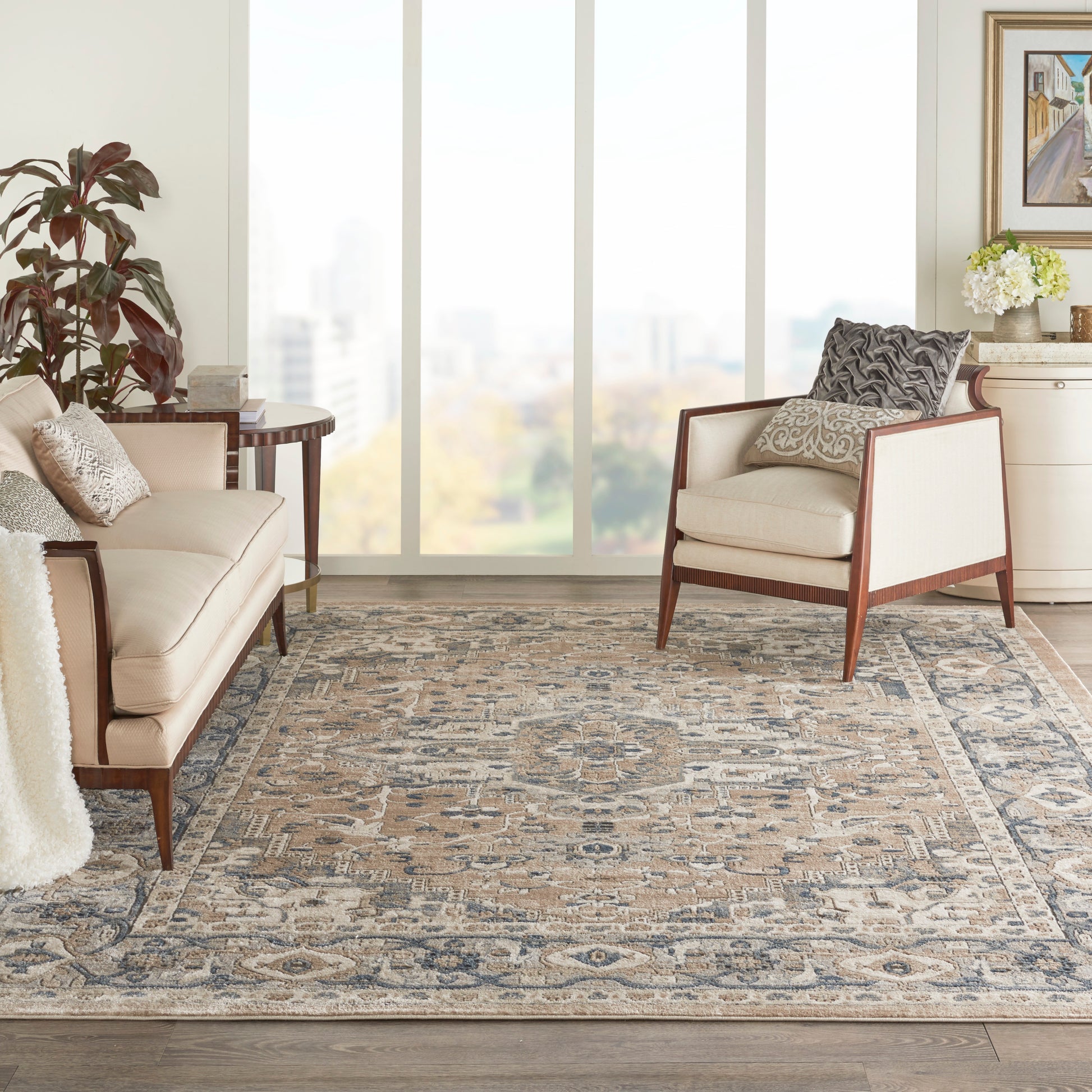 Nourison Home Quarry  Beige Grey  Transitional