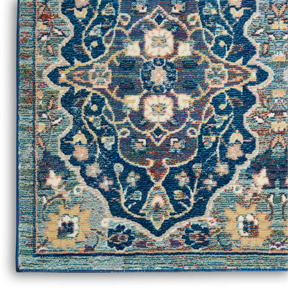 Nourison Home Ankara Global  Navy Multicolor  Transitional