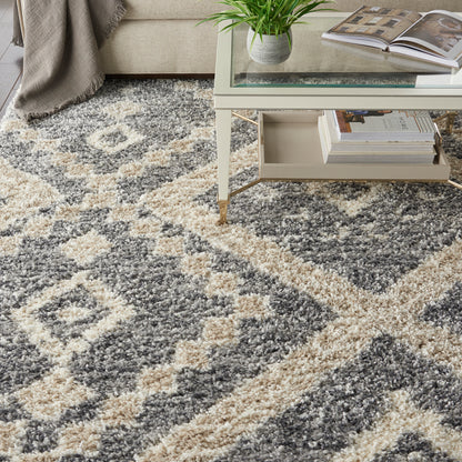 Nourison Home Oslo Shag  Grey Ivory  Contemporary