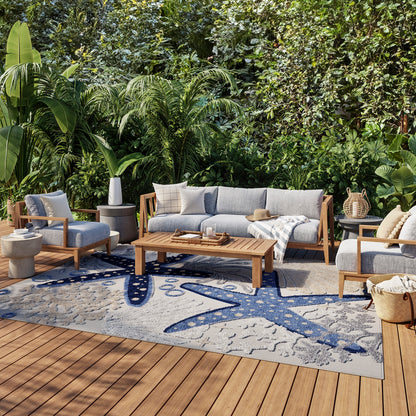 Nourison Home Aloha  Blue Grey  Contemporary