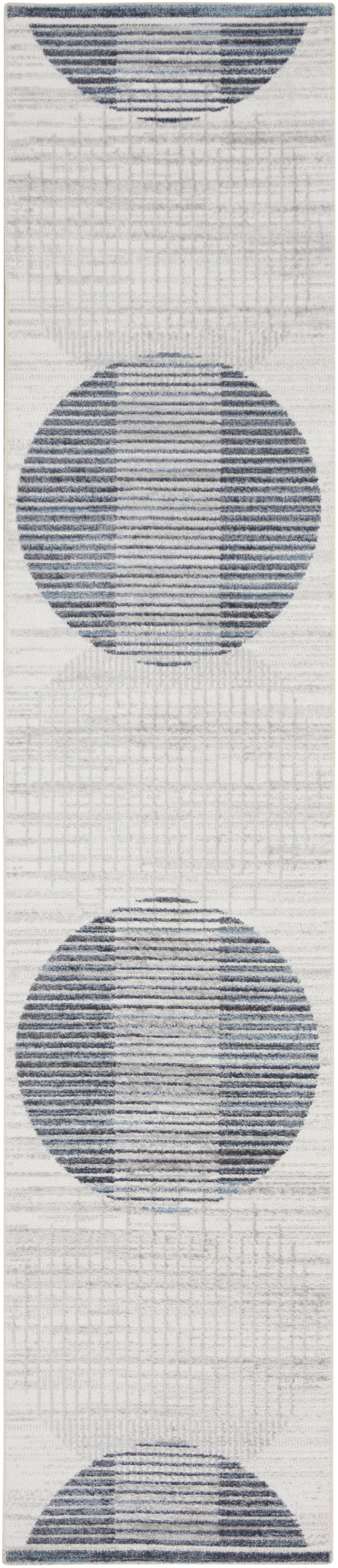 Nourison Home Astra Machine Washable ASW03 Ivory Blue Contemporary Power-loomed Rug
