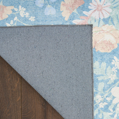 Nourison Home Botanical Washables  Blue Multicolor  Contemporary