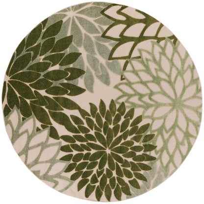 Nourison Home Aloha ALH05 Ivory Green Contemporary Power-loomed Rugs