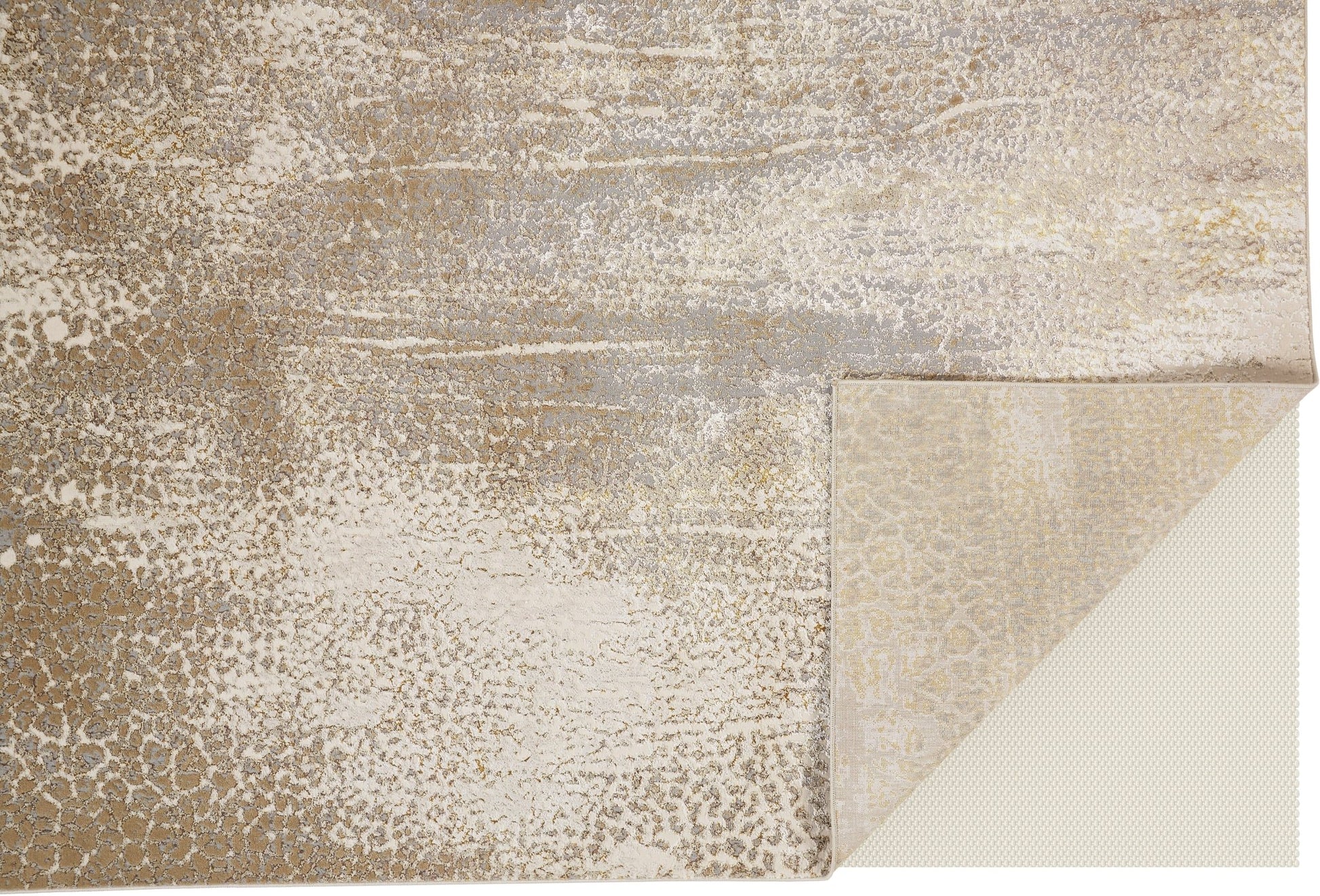 Feizy Aura 3739F Ivory Gold Modern/Industrial/Casual Machine Woven Rug - Rugs - Feizy - Atlanta Designer Rugs