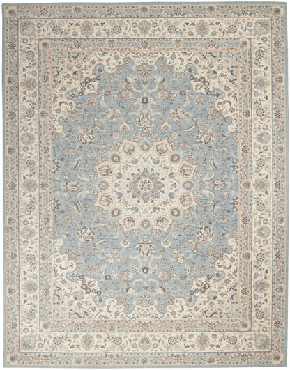 Nourison Home Living Treasures  Aqua Ivory  Traditional