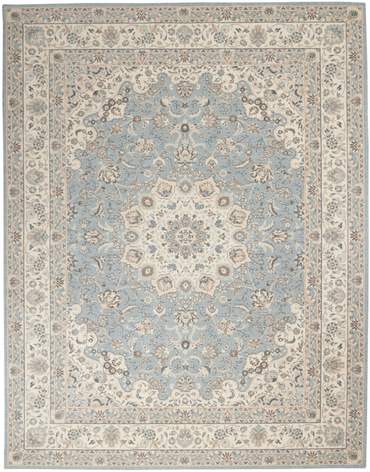 Nourison Home Living Treasures  Aqua Ivory  Traditional
