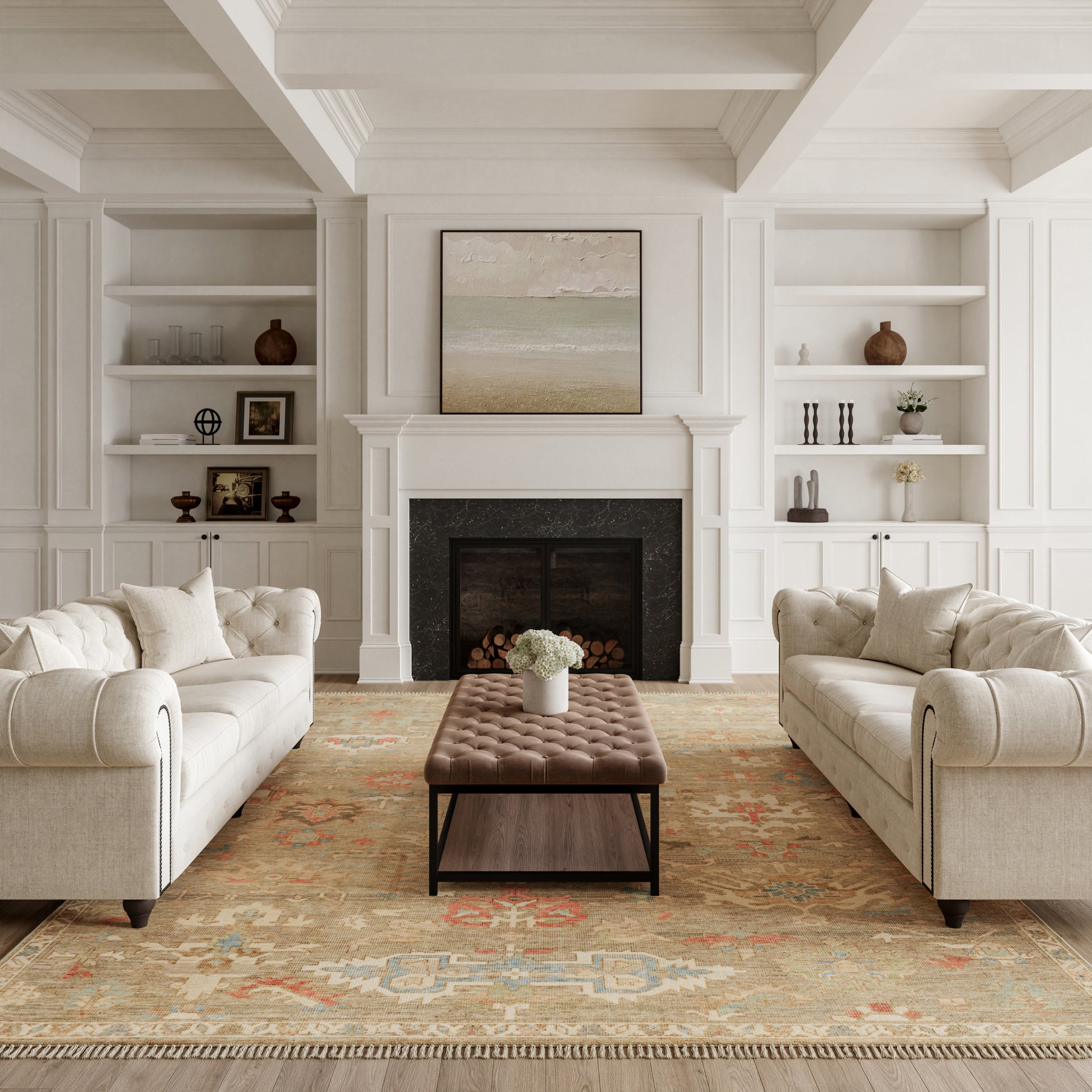 Nourison Home Heritage Vine  Charcoal  Traditional