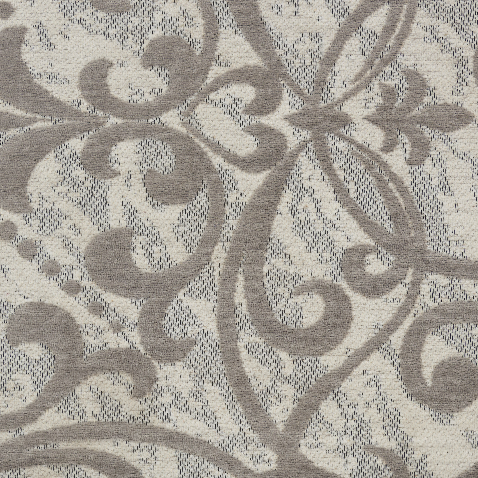 Nourison Home Damask  Ivory Grey  Traditional