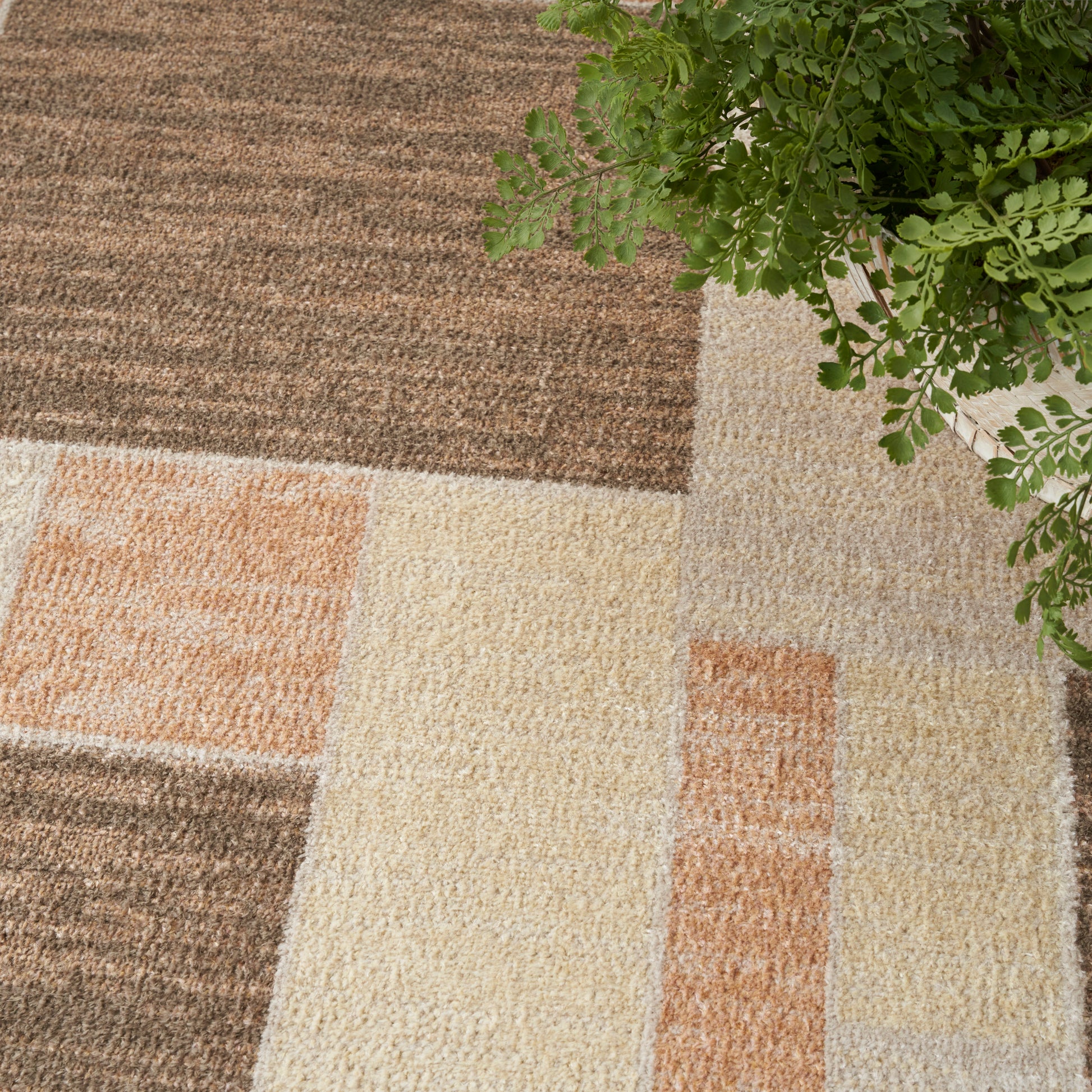 Nourison Home Astra Machine Washable  Beige Multicolor  Contemporary