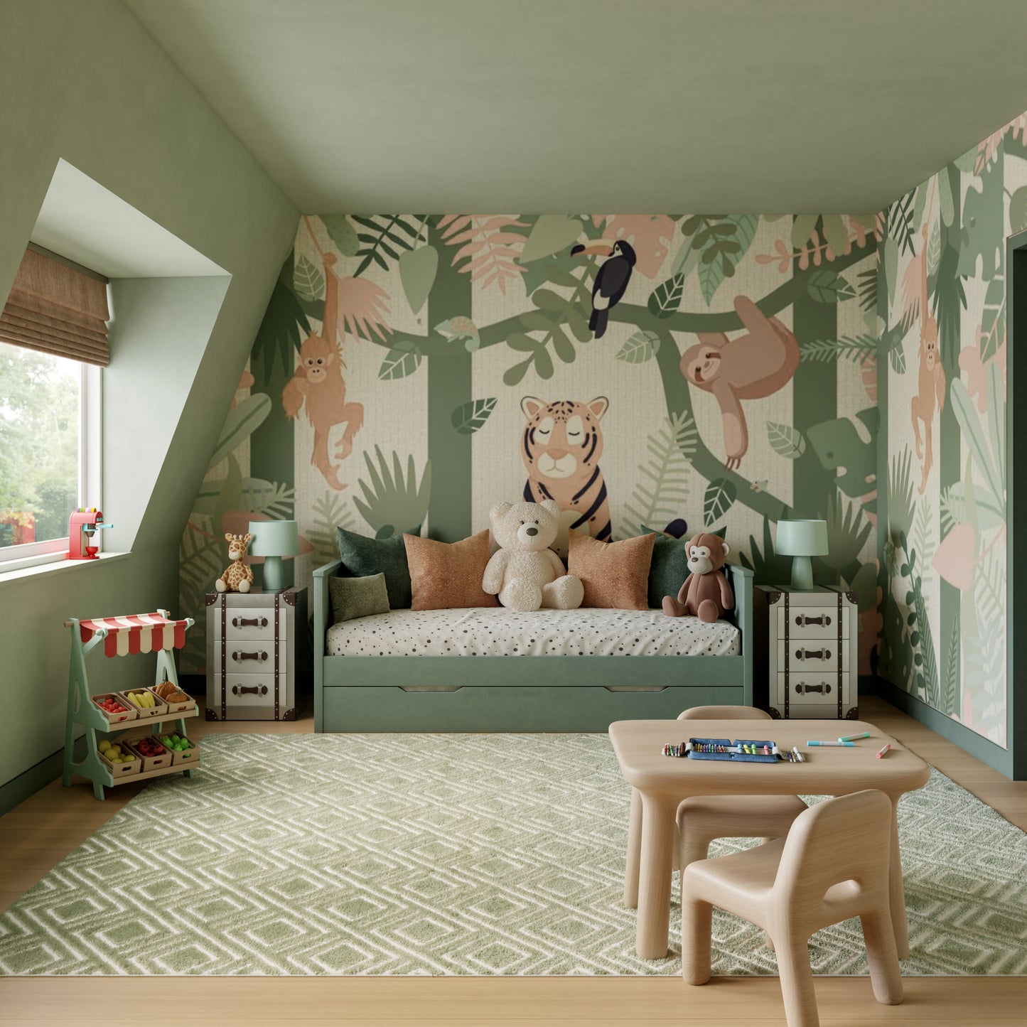 Nourison Home Care Free  Green  Contemporary