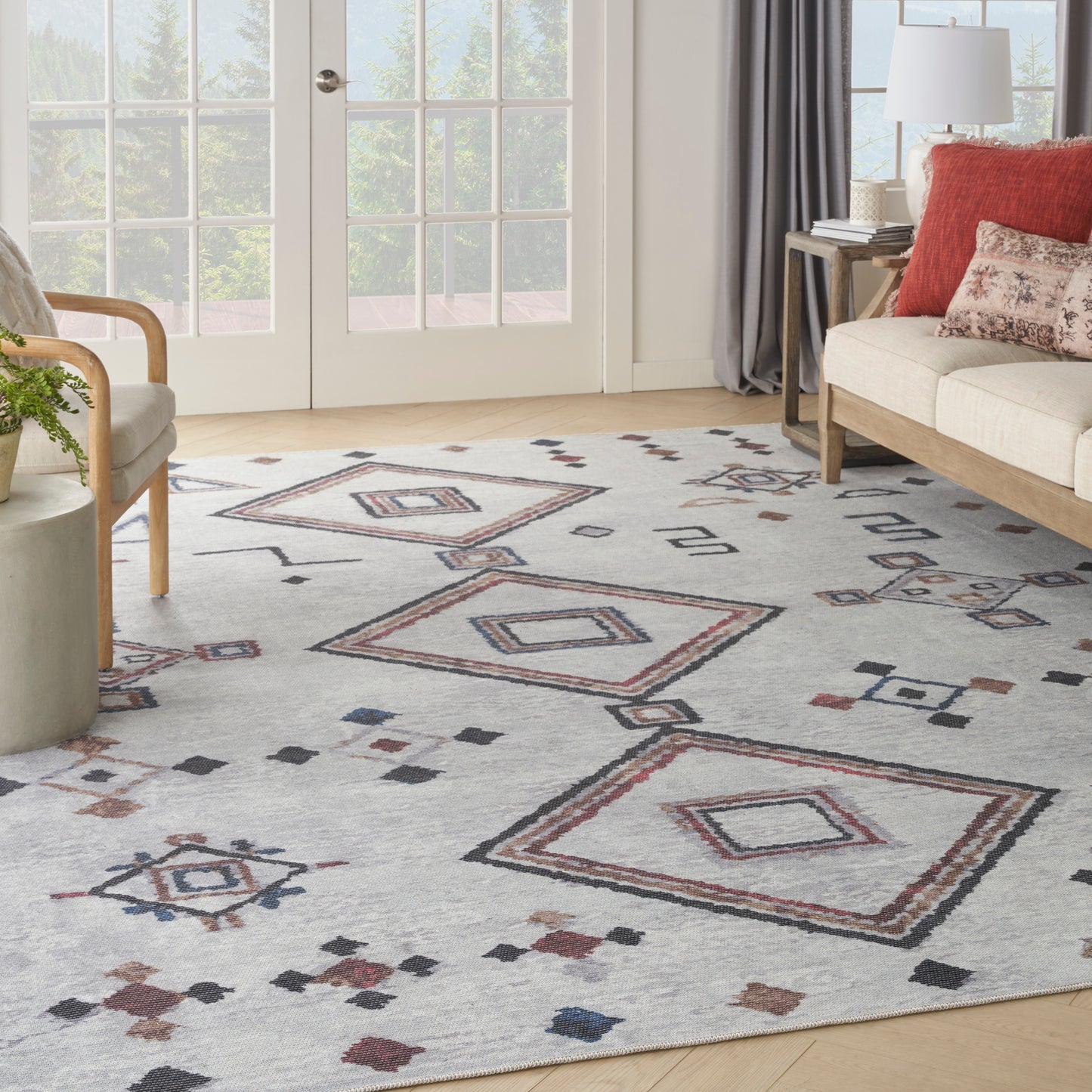 Nourison Home New Concept Washables  Ivory Multicolor  Contemporary