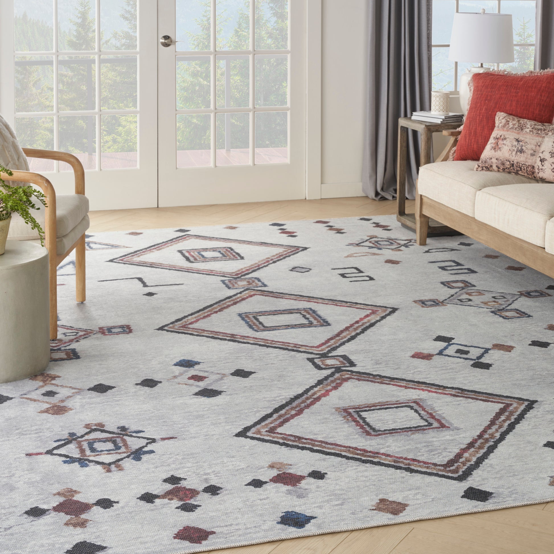 Nourison Home New Concept Washables  Ivory Multicolor  Contemporary