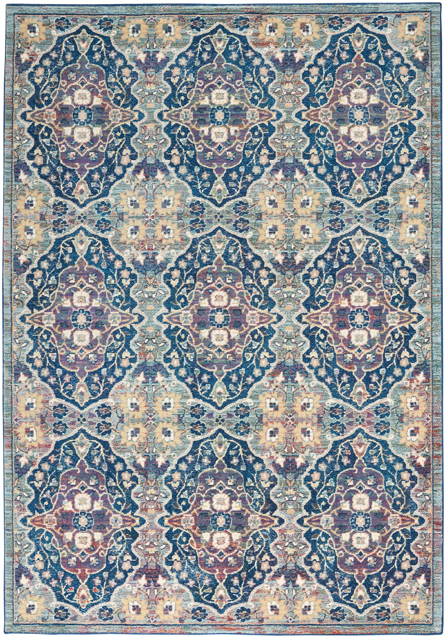 Nourison Home Ankara Global ANR16 Navy Multicolor Transitional Power-loomed Rug