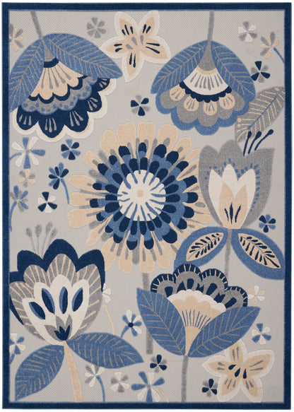 Nourison Home Aloha ALH25 Blue Grey Contemporary Power-loomed Rugs