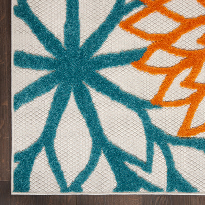 Nourison Home Aloha  Turquoise Multicolor  Contemporary