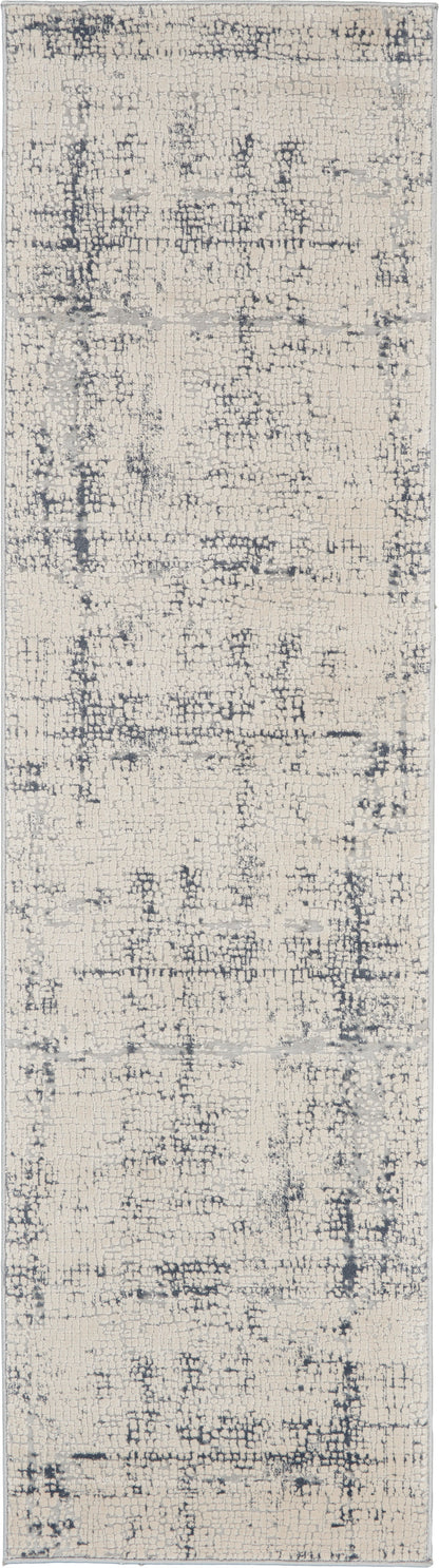 Nourison Home Rustic Textures RUS06 Ivory Blue Contemporary Power-loomed Rugs