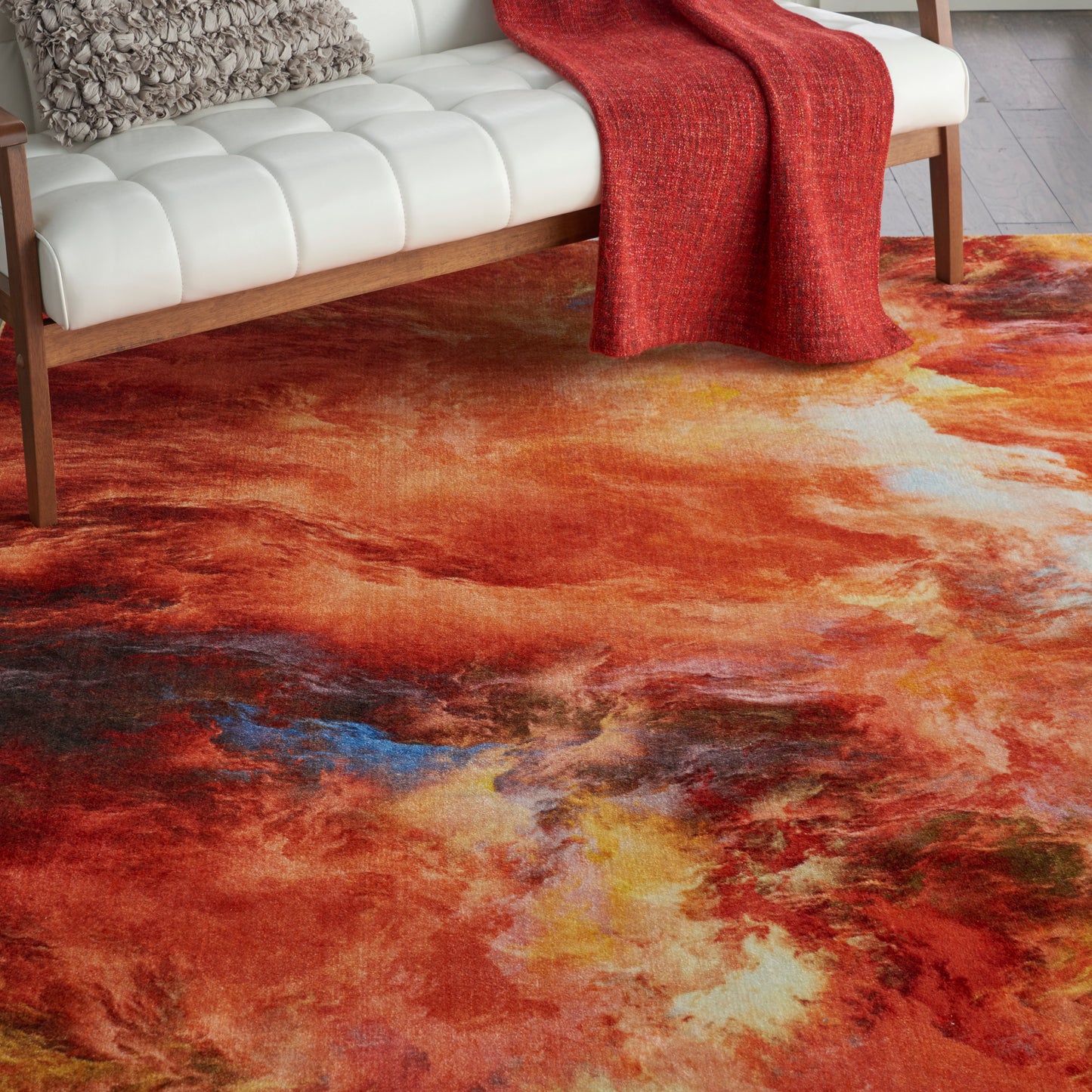 Nourison Home Le Reve  Red Flame  Contemporary