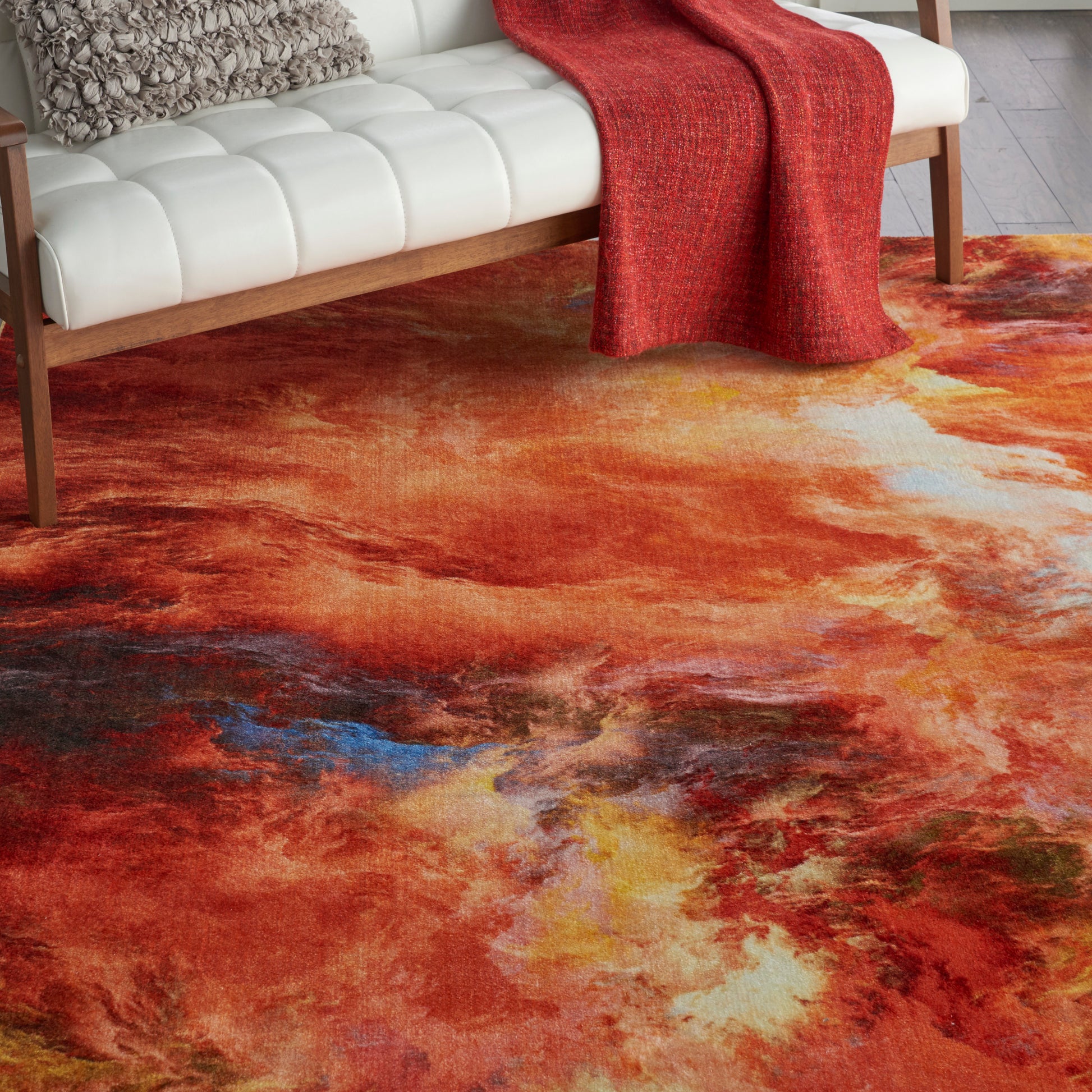 Nourison Home Le Reve  Red Flame  Contemporary