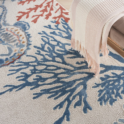 Nourison Home Seaside  Ivory Multicolor  Contemporary