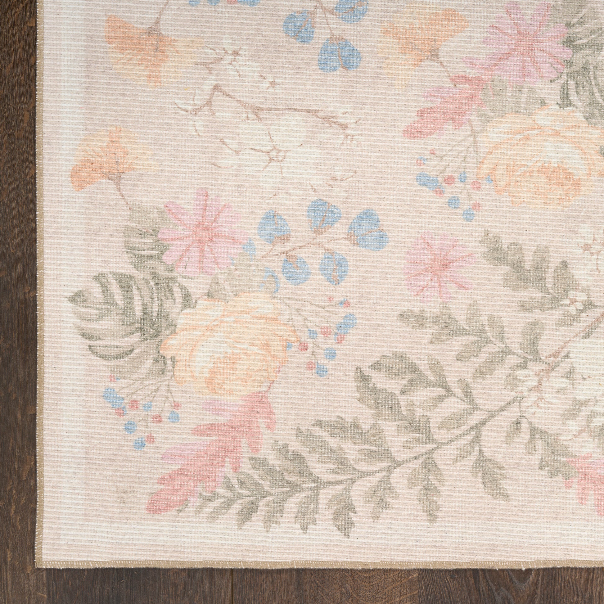 Nourison Home Botanical Washables  Beige Multicolor  Contemporary