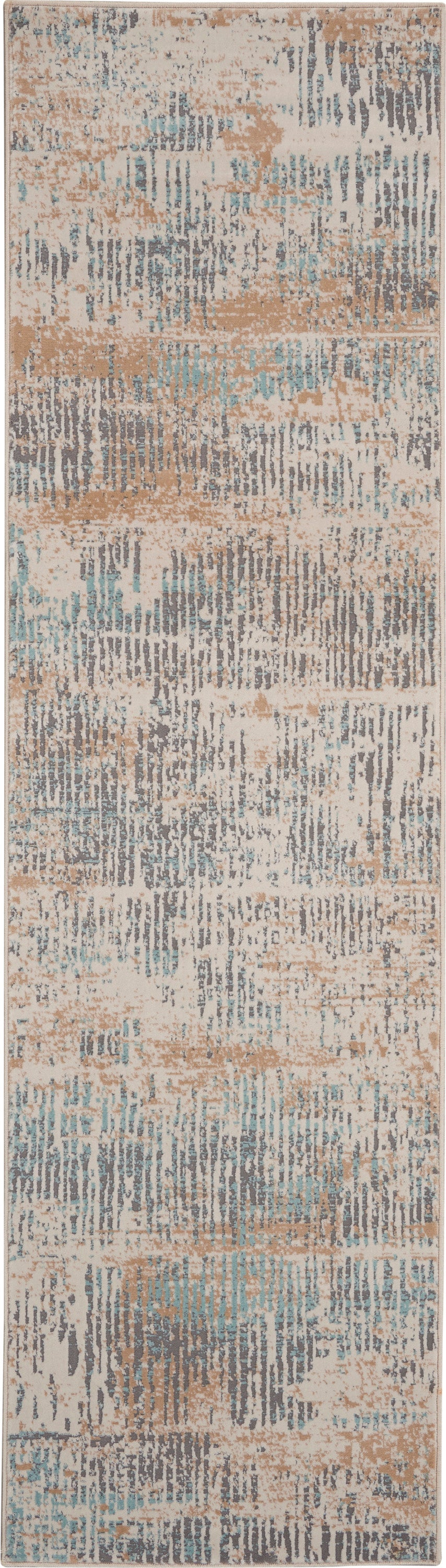 Michael Amini MA90 Uptown UPT03 Beige Aqua Contemporary Power-loomed Rug