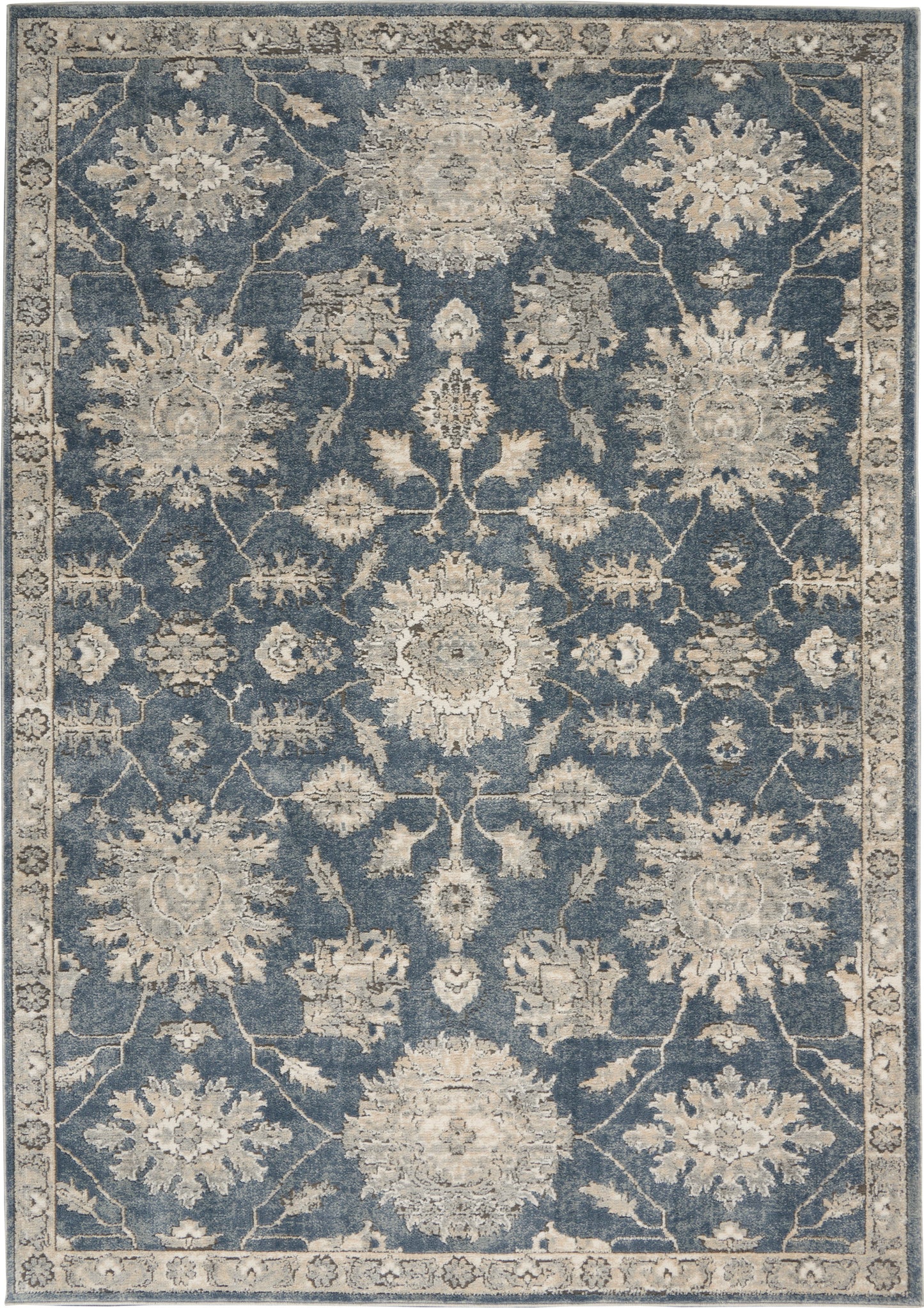 Nourison Home Quarry QUA06 Blue Beige Traditional Power-loomed Rugs