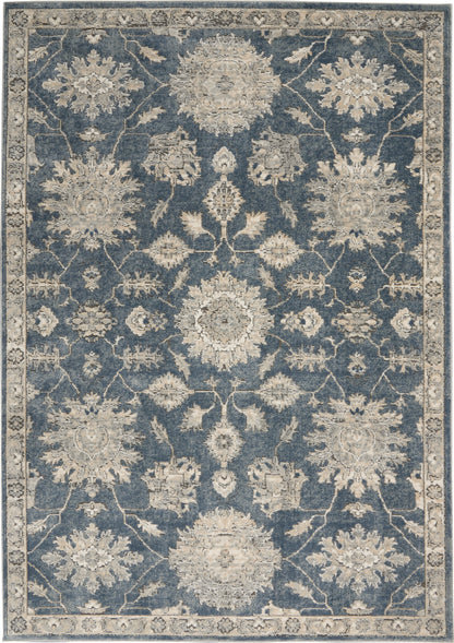 Nourison Home Quarry QUA06 Blue Beige Traditional Power-loomed Rugs