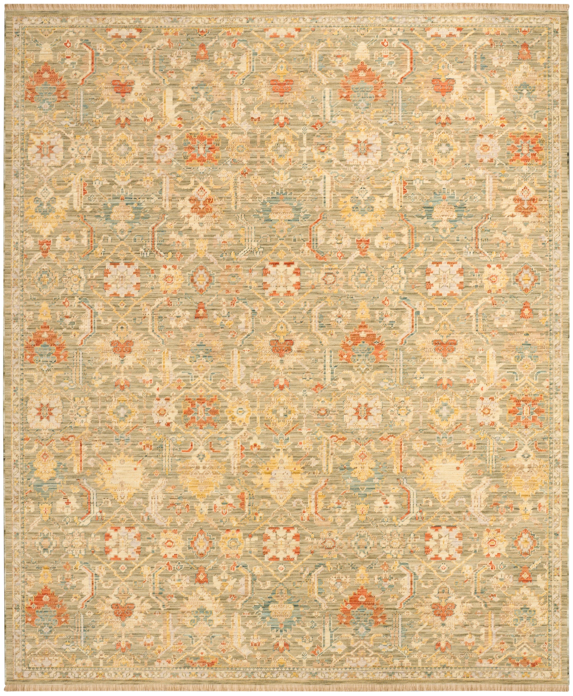 Nourison Home Antique Bloom  Sage Multicolor  Traditional