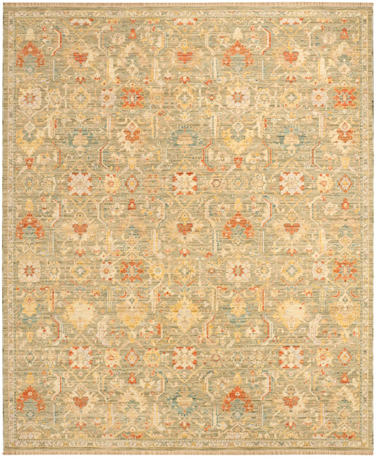 Nourison Home Antique Bloom  Sage Multicolor  Traditional
