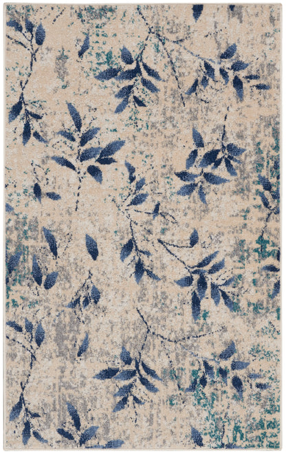Calvin Klein River Flow RFV03 Beige Navy Contemporary Power-loomed Rug