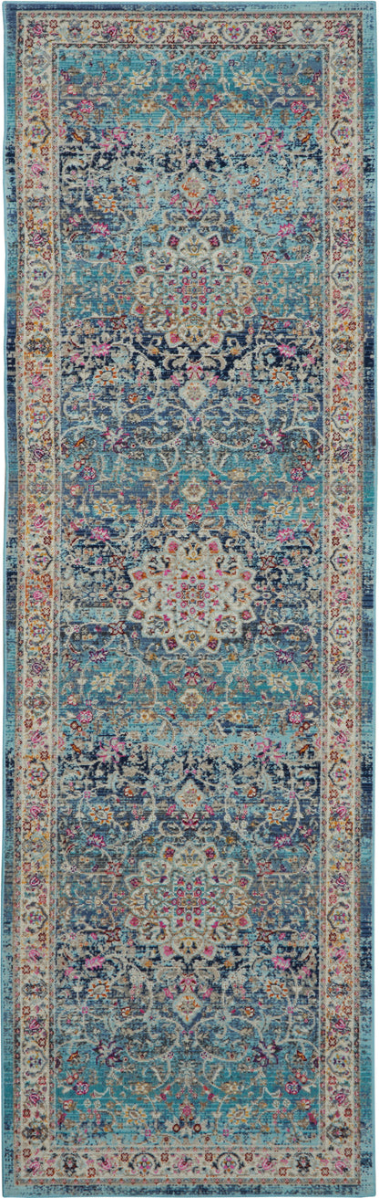 Nourison Home Vintage Kashan VKA01 Blue Traditional Power-loomed Rug