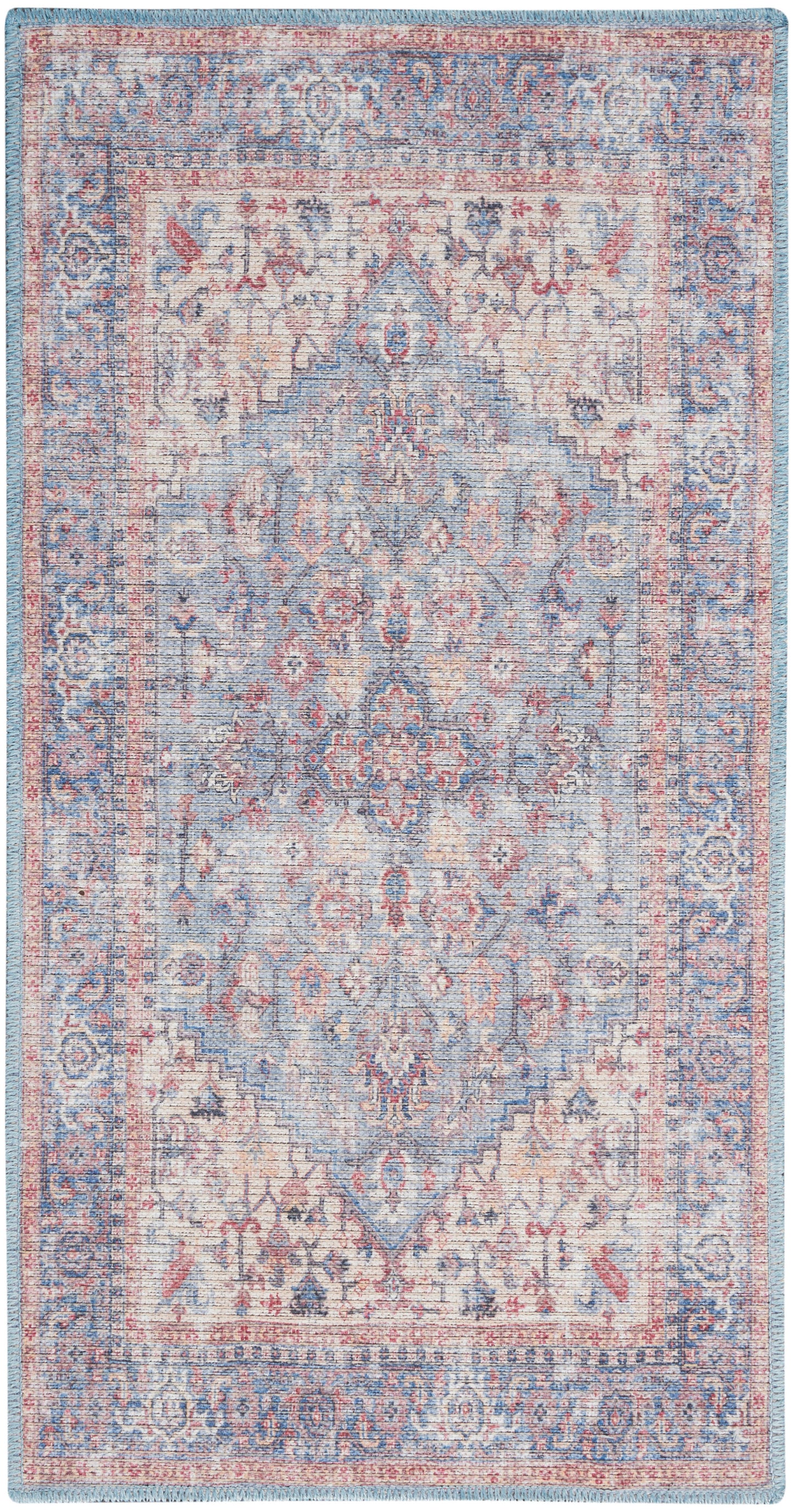 Nourison Home New Concept Washables SR104 Blue Multicolor Traditional Machine Woven Rug