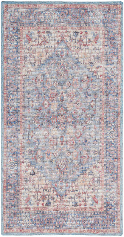 Nourison Home New Concept Washables SR104 Blue Multicolor Traditional Machine Woven Rug