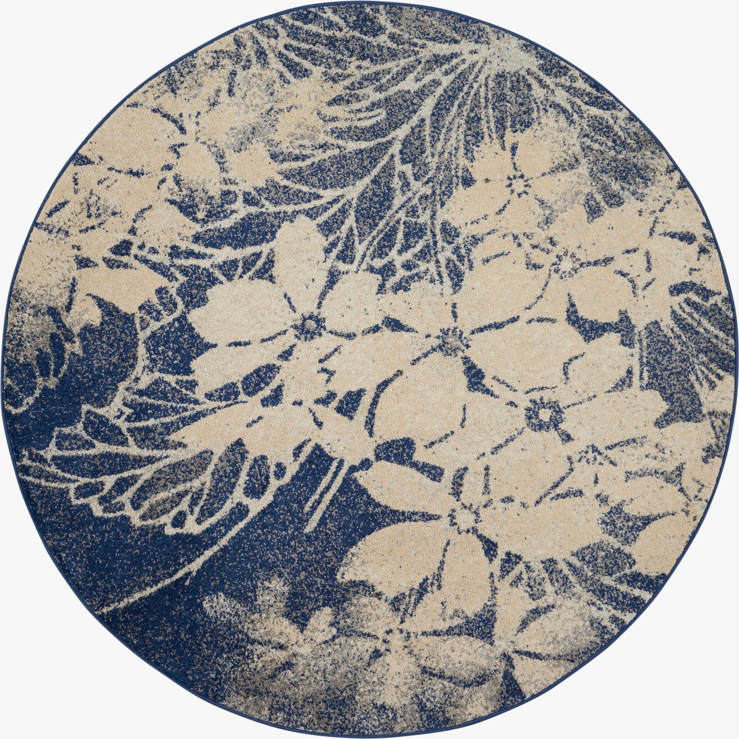 Nourison Home Tranquil TRA08 Beige Navy Contemporary Power-loomed Rug