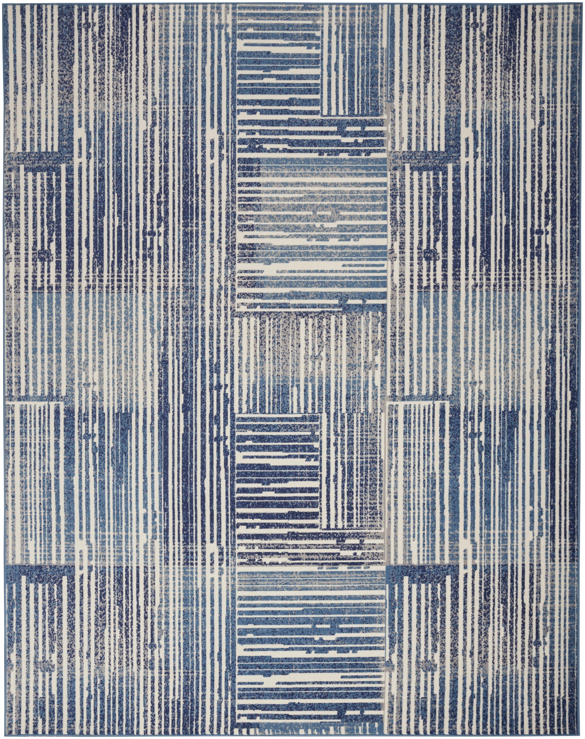 Nourison Home Grafix  Blue Grey  Contemporary