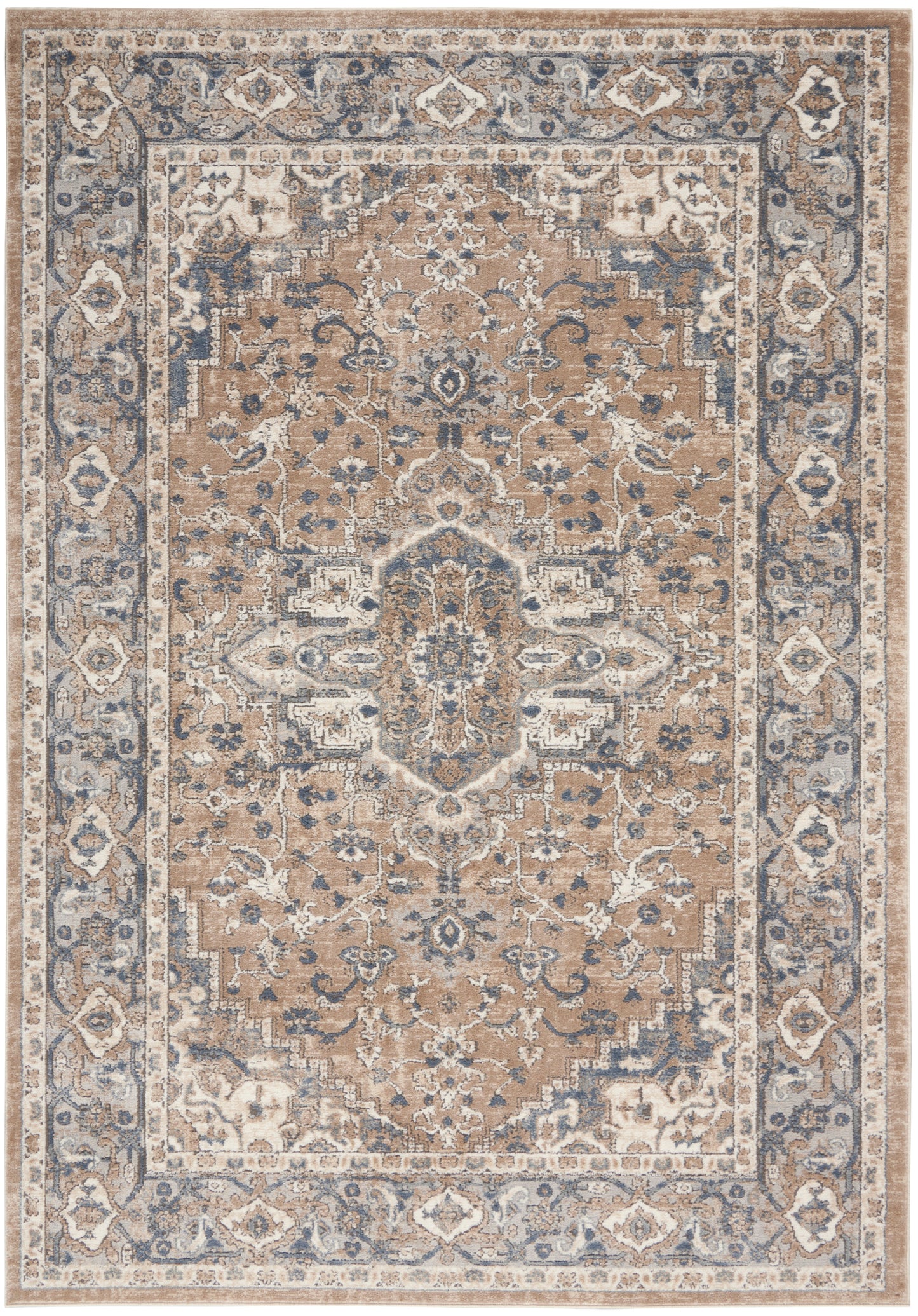 Nourison Home Quarry QUA05 Beige Grey Transitional Power-loomed Rugs