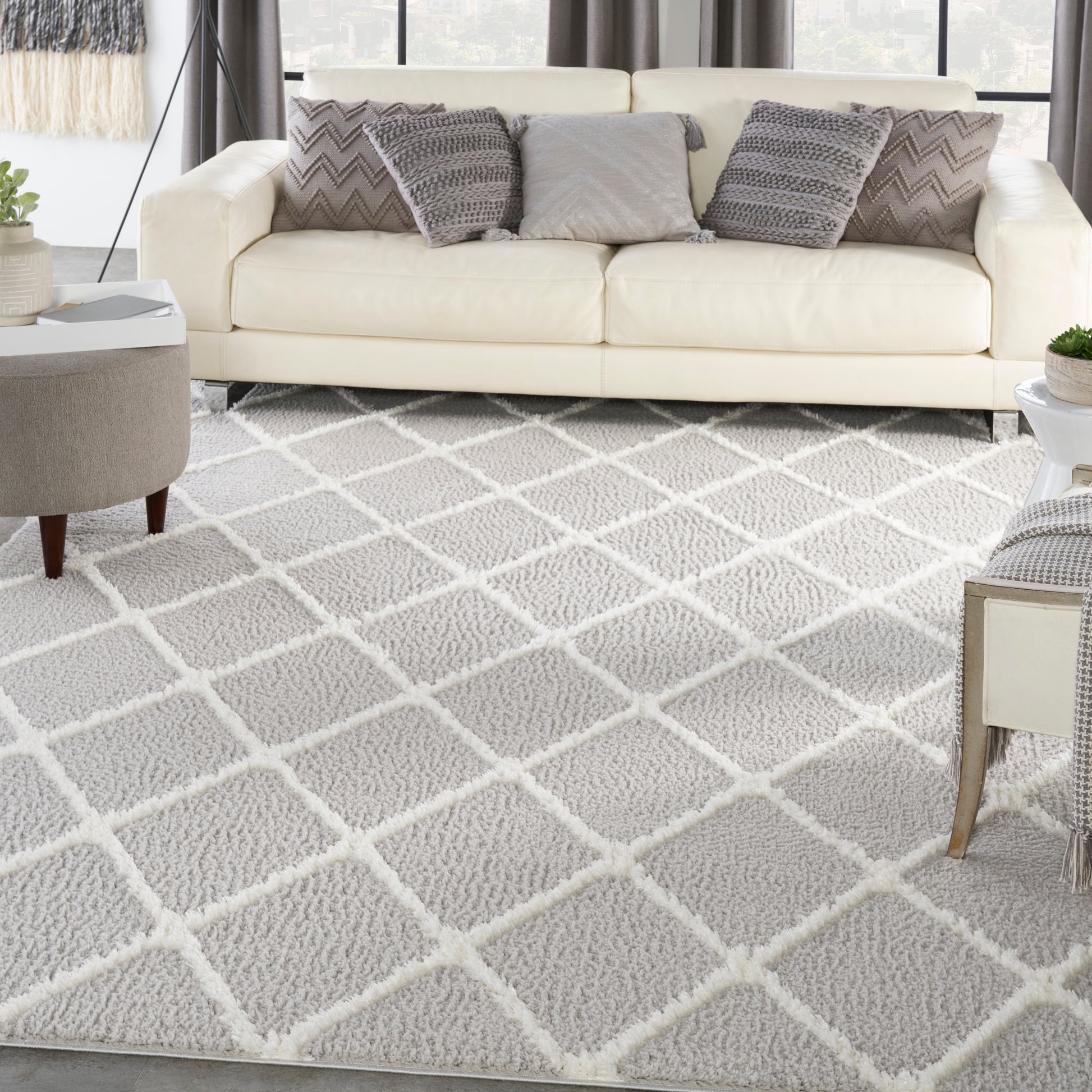 Nourison Home Feather Soft  Grey Ivory  Contemporary