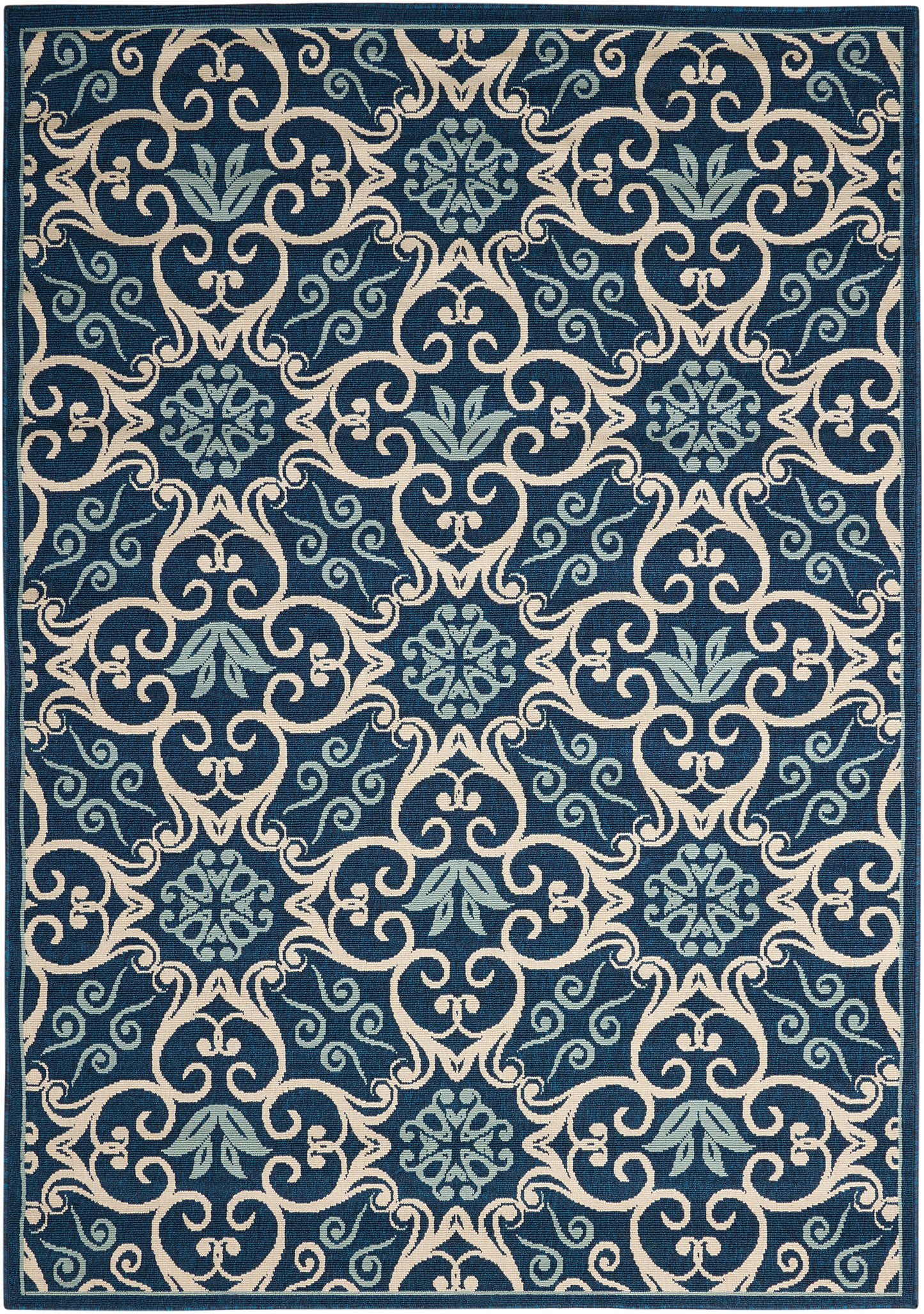 Nourison Home Caribbean CRB02 Navy Transitional Power-loomed Rug