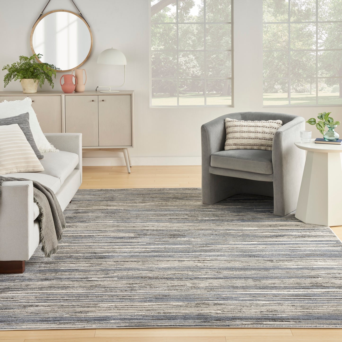 Nourison Home Serenity Home  Ivory Grey Blue  Contemporary