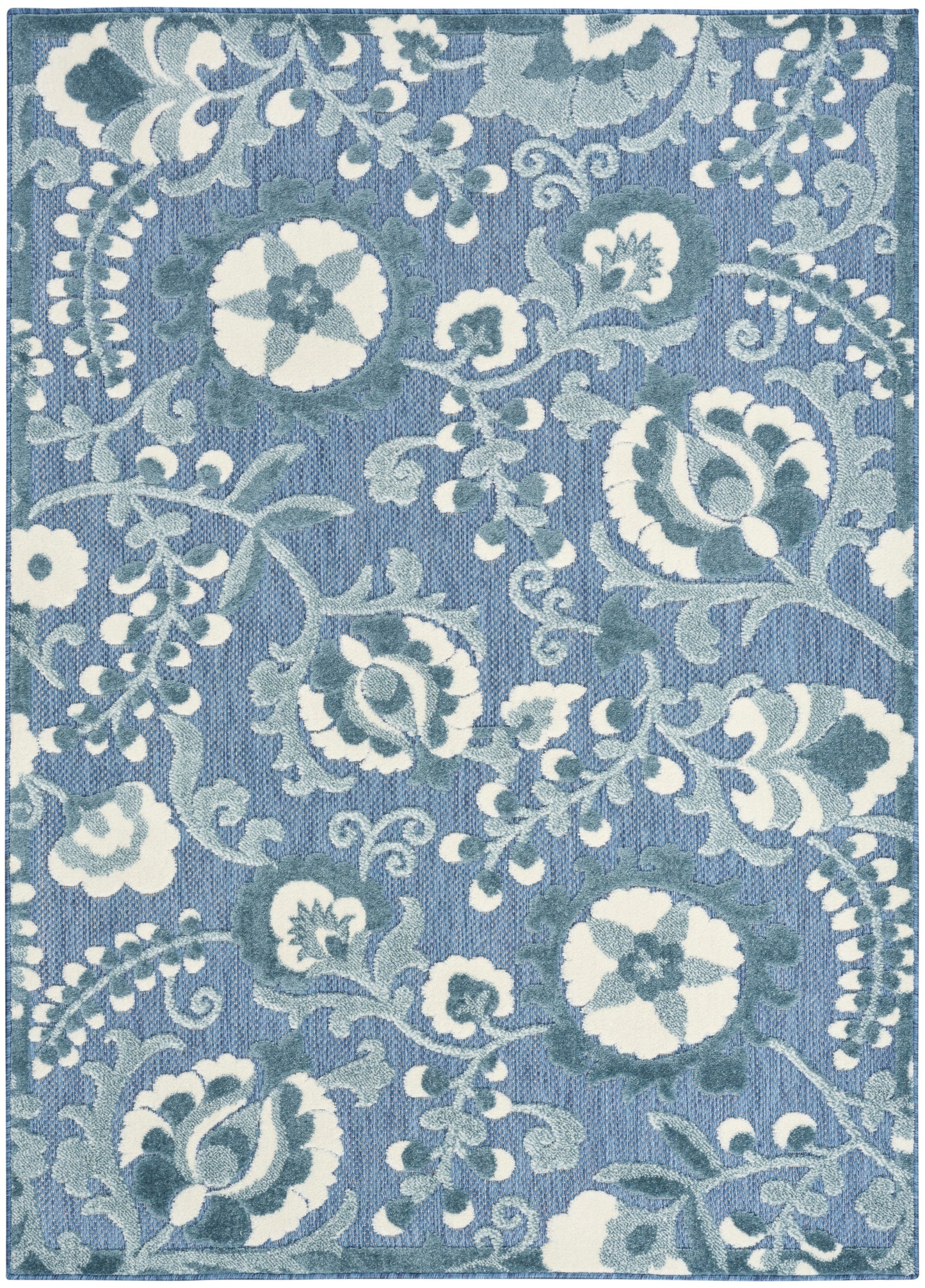 Nourison Home Aloha ALH17 Blue Contemporary Power-loomed Rugs